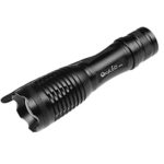 OxyLED Super Bright 800 Lumens CREE T6 LED Flashlight Bundle with Rechargeable Batteries, AC Charger + Charger Base and White Tube, Black