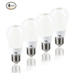 LED Light Bulbs for Home 60 watt Equivalent 8 Watt lights A19 Brightest Bulb Energy Star Soft White Glow Lighting 3000K 810 Lumens 2 Year Warranty 4-Pack
