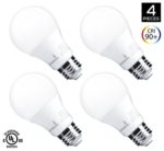 [60W Equivalent] Hyperikon 9W LED A19 – E26 Dimmable Bulb, 3000K (Soft White Glow), CRI90+, 800 Lumens, Medium Screw Base, 340° Omnidirectional, UL-Listed – (Pack of 4)