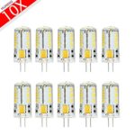 MUMENG 10 Pack 5W AC/DC 12v 350LM Bright G4 LED Lights Bulb Lamps 57 LED SMD3014 Warm White G4 Base LED Bulbs Non-dimmable 40W Incandescent Bulb Equivalent ¡­