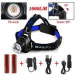 Ultra-Bright Headlamp with Rechargeable Batteries, DLAND LED Light Waterproof Zoomable 3 Modes 1000 Lumens hands-free Headlight Torch flashlight