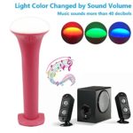 LP LED Flashlight , Multi-function Color Changeable By Sound Control Rechargeable By Usb Cable , for Concert , House Party , Outdoor Camping Trip , Entertainment Acts ，portable and Lightweight (Pink)