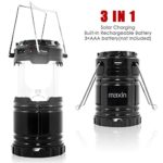 Ultra Bright Camping Lantern with Rechargeable Batteries, Water Resistant – maxin Portable LED Solar Collapsible Camping Lantern Flashlights Torch for Outdoor