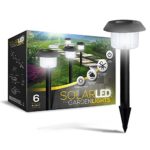 Set of 6 LED Solar-Powered Garden Lights; Perfect Neutral Design; Makes Garden Pathways & Flower Beds Look Great; Easy NO-WIRE Installation; All-Weather/Water- Resistant. 100% Money-Back Guarantee!