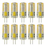 Rayhoo 10pcs Set G4 base 48-LED Light Crystal Bulb Lamps 3 Watt AC DC 12V Non-dimmable Equivalent to 20W T3 Halogen Track Bulb Replacement LED Bulbs(Warm White 2800-3200K)