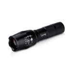 Letmy Cree Tactical LED Flashlight T6 Bright LED Flashlight with 1600 Lumens Zoom Function and 5 Light Modes with 1x 18650 3.6v 3.7v or 3X AAA battery(Battery not included)