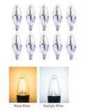 (10-Pack)5-Watt LED Candelabra Bulb, 40-Watt Incandescent Bulb Equivalent, E12 Base Chandelier Bulb Replacement C37 Torpedo Shape Warm White 2700K