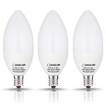 LOHAS Candelabra Bulb, 60 Watt LED Light Bulbs Equivalent, Daylight White(5000k) LED Bulbs Candle Light Bulb E12 Base, 120Volt, 550Lumens, 180 Degree Beam, LED Lights Pack of 3 (Not-Dimmable)