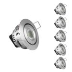 LE® Pack of 5 units 1.5-Inch LED Under Cabinet Lighting, 10W Halogen Bulbs Equivalent, Not dimmable, 1W, 12 V DC, 80lm, Warm White, 3000K, Low Voltage, Recessed Ceiling Lights, Recessed Lights, Under-Cabinet Lights, LED Downlight