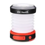 ThorFire Solar LED Camping Lantern USB Rechargeable Flashlight Torch Mini Lamp with Handle Collapsible Rainproof Outdoor Lights Emergency Cell Phone Charger Camping Hiking CL04