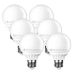LE® 5W G25 E26 LED Bulbs, 40W Incandescent Bulb Equivalent, Not Dimmable, 450lm, Warm White, 2700K, 270° Beam Angle, LED G25, Globe Light Bulb, LED Light Bulbs, Pack of 6 Units