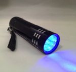 Black Mini Aluminum UV ULTRA VIOLET 9 LED FLASHLIGHT BLACKLIGHT Torch Light Lamp