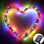 SUPER BRIGHT String Lights 120 LEDs Solar Powered with Lithium Battery By ICICLE, Starry String Copper Wire Fairy Lighting for Decorating, Garden, Patio, Wedding, Holiday Decorations (multi-color)