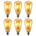 Antique LED Bulb, Oak Leaf 4w ST64 Vintage Edison Dimmable Light Bulb LED Lighting Soft White 2700K pack of 6