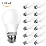 LE® A19 LED Bulbs, 60W Incandescent Bulb Equivalent, 10W E26 Bulb , 2700K Warm White, Not Dimmable, 810lm, 240° Flood Beam, Medium Screw, LED Light Bulbs for Home, 12 Pack