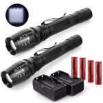 2x 2500 Lumens Led Flashlight 18650 Cree T6 Xml+battery and Charger