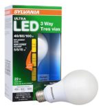 SYLVANIA ULTRA 3-WAY LED Light Bulb 40/40/100W Replacement, Soft White 2700K, 25,000 hour life – A21, E26 Medium Base, 74021 – Energy Star (5/8/15W)