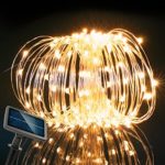 RockBirds 72Ft 150 LED Starry String Lights Solar Copper Wire Lights Warm White