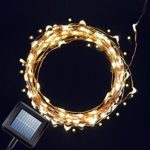 Solar Powered String Light, Amir 100 LEDs Starry String Lights, Copper Wire Lights Ambiance Lighting for Outdoor, Gardens, Homes, Dancing, Christmas Party(Warm White)