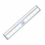 OXYLED T-02 Stick-on Anywhere Portable 10 LED Wireless Motion Sensing Light Bar with Magnetic Strip (Battery Operated) – Silver