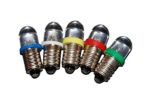 Miniature Light Bulbs, 3 Volt Mini Lamps, E10 Small LED Bulbs, Multicolor (R,B,G,Y,W) Pack of 5