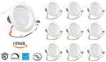10 PACK 16Watt 6-inch ENERGY STAR UL-listed Dimmable LED Downlight Retrofit Recessed Lighting Fixture – 3000K Warm White LED Ceiling Light — 960LM, CRI 90