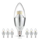 LED Candelabra Bulb, LOHAS® 6-Watt Dimmable Warm White 2700K LED Chandelier Bulb, 60-Watt Light Bulbs Equivalent, E12 Candelabra Base LED Light Bulbs, 550 Lumens LED Lights, Torpedo Shape (Pack of 6)