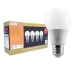 BLUEFIRE 6 Watts A19 LED Light Bulbs, Natural Daylight 5000K, 600 Lumens, 50W Replacement – 4PCS Value Pack