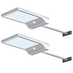 InnoGear Solar Gutter Lights with Mounting Pole Outdoor Motion Sensor Detector Light Wall Sconces Security Lighting for Barn Porch Garage, Pack of 2