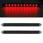 Partsam 2pcs 15″ Smoke/Red 11 LED Waterproof Car Trailer Truck Stop Turn Tail brake Light Bar
