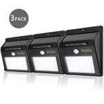 BAXIA TECHNOLOGY 12 LEDs Bright Security Wireless Motion Sensor Solar Night Lights – Waterproof for Outdoor Garden Wall (3-pack)