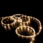 WYZworks 150′ feet Warm White 3/8″ LED Rope Lights – Crystal Clear PVC Tube IP65 Water Resistant Flexible 2 Wire Accent Holiday Christmas Party Decoration Lighting