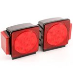 LED Square Red Trailer Turn/Signal/Stop 2 Light DOT compliant Set L/R Submersible Under 80
