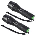 AMASKY(TM)XLM-T6 Zoomable Water Resistant Bright LED Flashlight with 1600LM Torch Adjustable for OutdoorBottom Click (2pcs)