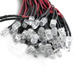 TrendBox 1 Pack (50 Bulbs) 5mm Red LED Flash Light 18cm 12V DC Pre-Wired Round Top Bulb Lamp For DIY Car Boat Toys Flashing Parties