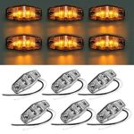 Partsam 6pcs LED Light 2 Diode Clear/Amber Universal Mount Clearance Side Marker Trailer (Size: 2.53 x 1.06 x 0.71 inch )