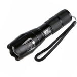 HDS-TEK T6 Flashlights CREE LED Flashlight 1600 Lumens Torch Flashlight Adjustable Focus Zoom Light Lamp (Black)
