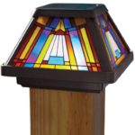 Moonrays 91241 Stained Glass Solar Post Cap Lamp, LED is 6X-Brighter