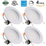 Enegitech 6 Inch Led Retrofit Downlight Energy Star 13W (100W Equivalent) Dimmable 1100LM 3000K Soft White Recessed Lighting UL Listed Trim Ceiling Light Fixture, Pack of 4