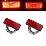 Doinshop 2x Universal Car Red Lamp Bulb ATV SUV 12v Red 24 LED Stop Fog Tail Brake Light
