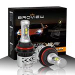 BROVIEW V8 9004 LED Headlight Bulbs w/ Clear Arc-Beam Kit 72W 12,000LM 6500K White Cree LED Headlamp for Replace HID & XENON Headlights 2 Yr Warranty – (2pcs/set)(9004,HB1)