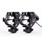 Wecade® Motorcycle 125W CREE U5 LED Driving Fog Head Spot Light White Lamp Headlight (Black)-Pack of 2