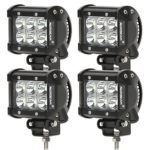 Auxbeam® 4 Pcs 4″ 18W LED Work Light Bar CREE Chips Spot waterproof for Off-road Truck Car ATV SUV Jeep Boat 4WD ATV Auxiliary Driving Lamp Pickup offroad Ford