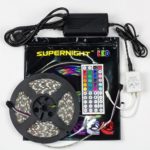 SUPERNIGHT(TM) 16.4 Ft 5050 Waterproof 300leds,RGB Color Changing Kit with LED Flexible Strip+44key Controller+IR Remote box and 12 Volt 5 Amp Power Supply