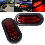 1 Pair RED 6″ Oval LED 10 Diode Tail Light W/grommet & Plug Truck Trailer Sealed **Free Shipping**
