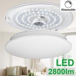 LE 40W Dimmable Daylight White 19.3-Inch LED Ceiling Lights, 225W Incandescent (80W Fluorescent) Bulbs Equivalent, 2800lm, 5000K, Ceiling Light Fixture, Round Flush Mount Light for Living Room