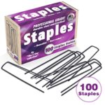 100 Extra Heavy Duty Galvanized Anti-Rust Garden Landscape Staples Stakes Pins – Made in USA – Strong Pro Quality. Best Weed Barrier Fabric, Lawn Drippers, Irrigation Tubing Wireless Dog Fence