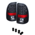 Dodge Dakota LED Tail Lights Black Housing With Clear Lens + Free Gift Tires Valve Stem Cap 4pcs Silver.