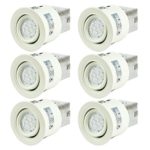 SGL 3-Inch LED Recessed Swivel Lighting Kit with GU10 Dimmable 6W LED Bulbs, 2700K Warm White (Pack of 6)
