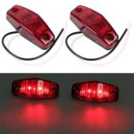 Partsam 2 Pcs LED Light 2 Diode Red Universal Surface Mount Clearance Side Marker Trailer (Size: 2.53 x 1.06 x 0.71 inch )